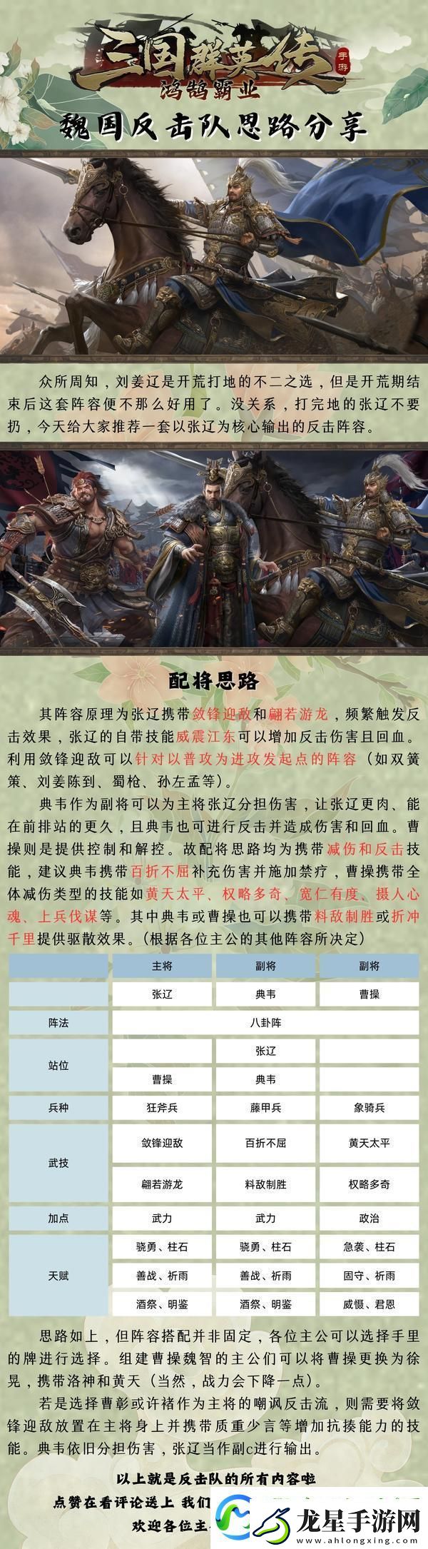 三國群英傳鴻鵠霸業(yè)反擊流張遼隊(duì)攻略